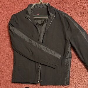 Kenneth Cole Reaction Black Lightweight Zip Jacket with Tonal Stripe